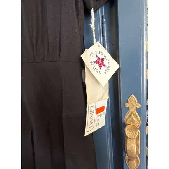 Vintage NWT Daniel Barrett for Neiman Marcus Black Peter Pan Collar Dress Sz 14 - Picture 10 of 12